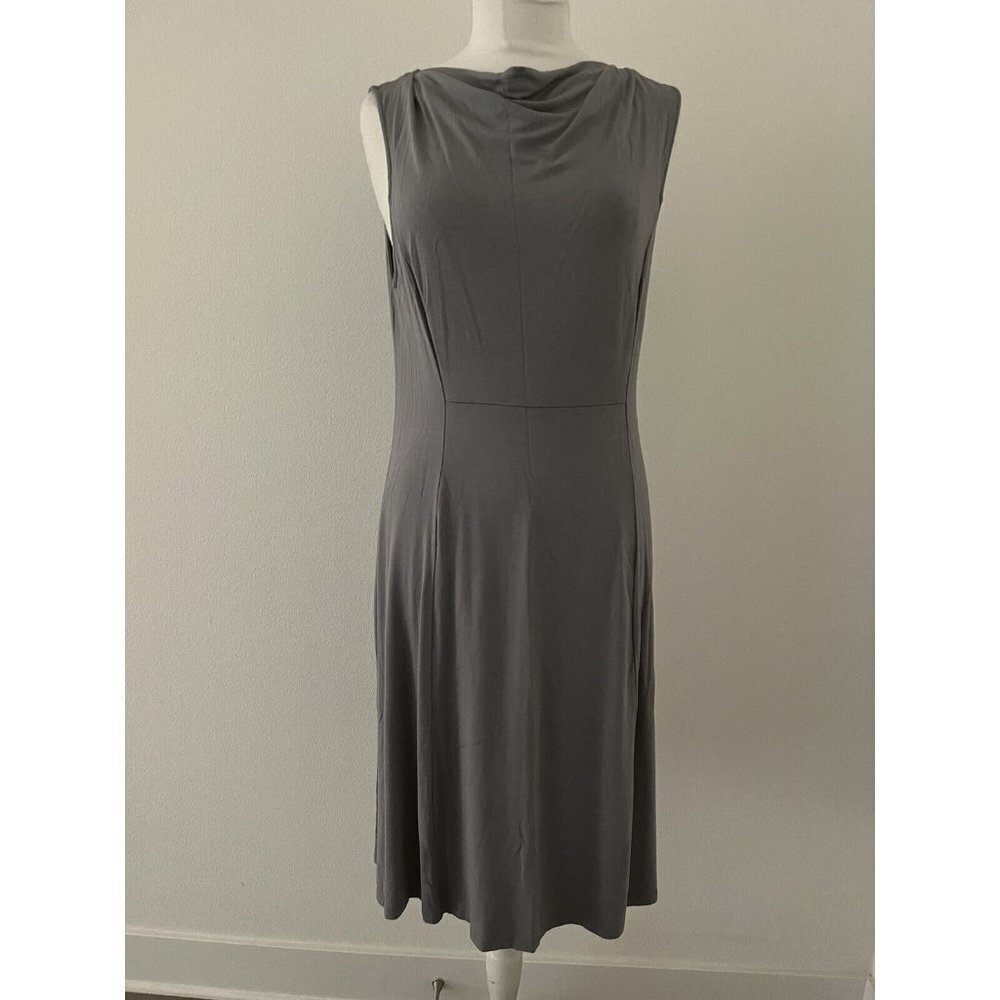 Linea by Louis Dell'Olio Knit Cowl Neck Tank Dress Size Medium Large Steel Grey